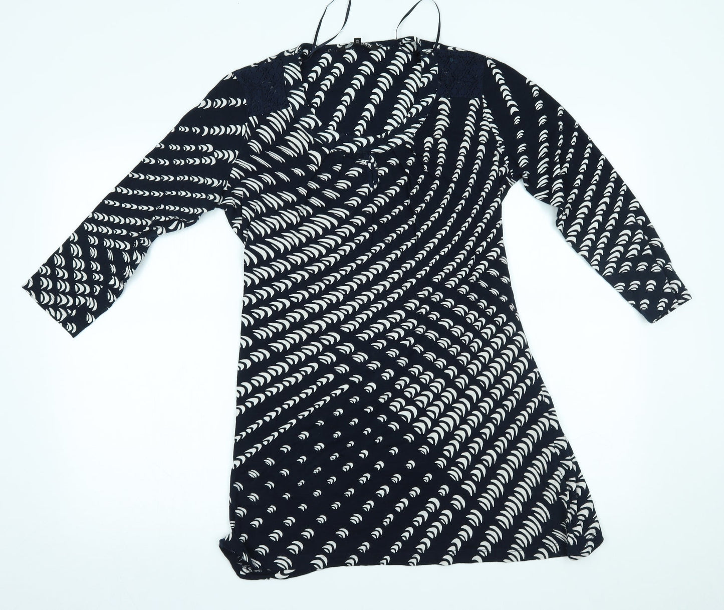 Debenhams Womens Blue Geometric  A-Line  Size 12