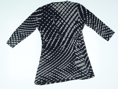 Debenhams Womens Blue Geometric  A-Line  Size 12