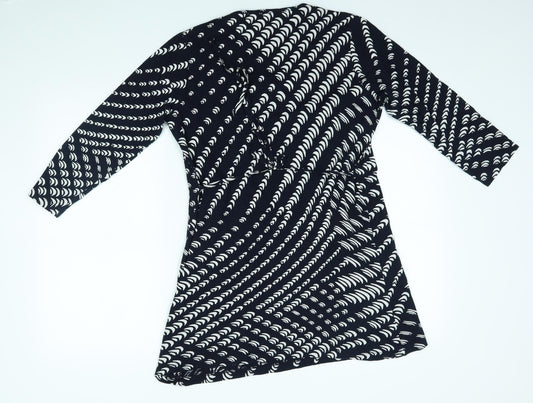 Debenhams Womens Blue Geometric  A-Line  Size 12