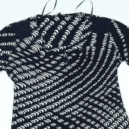 Debenhams Womens Blue Geometric  A-Line  Size 12