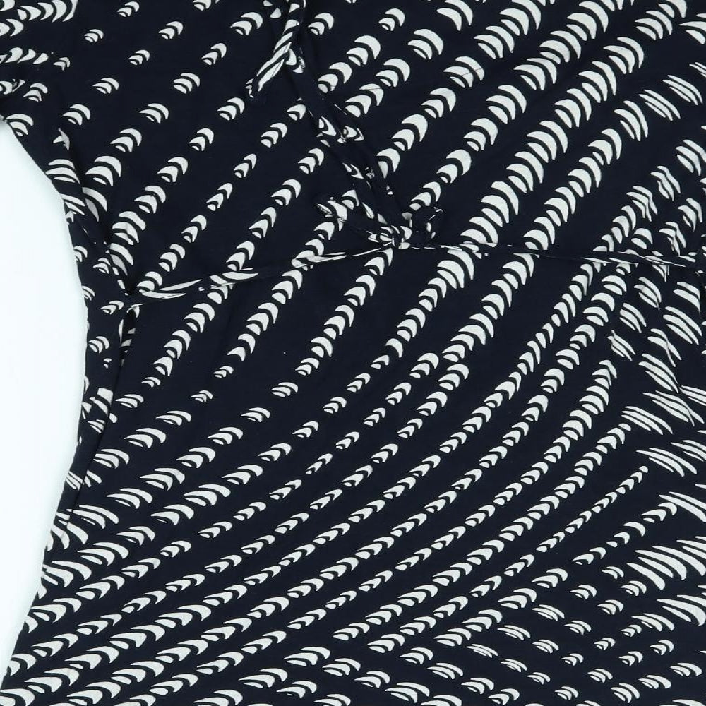 Debenhams Womens Blue Geometric  A-Line  Size 12