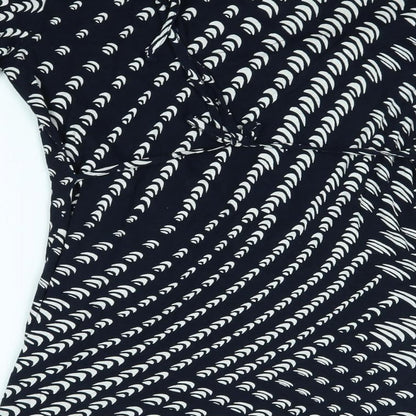 Debenhams Womens Blue Geometric  A-Line  Size 12