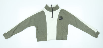 Primark Girls Green   Pullover Sweatshirt Size 12-13 Years  - cropped