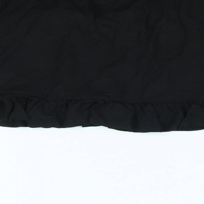 Womens UK Size 6 PRETTYLITTLETHING Black Cropped Blouse