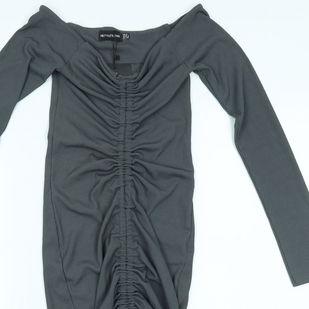 PRETTYLITTLETHING Womens Grey   Bodycon  Size 6