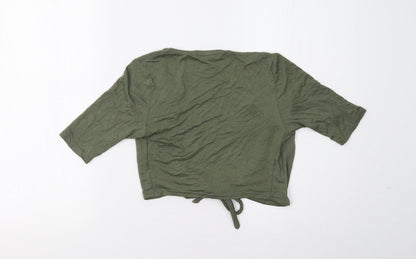 PRETTYLITTLETHING Womens Green   Cropped T-Shirt Size 8