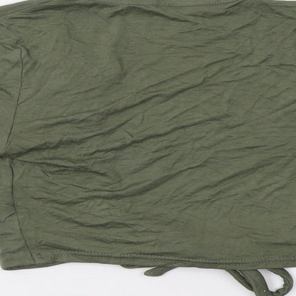 PRETTYLITTLETHING Womens Green   Cropped T-Shirt Size 8