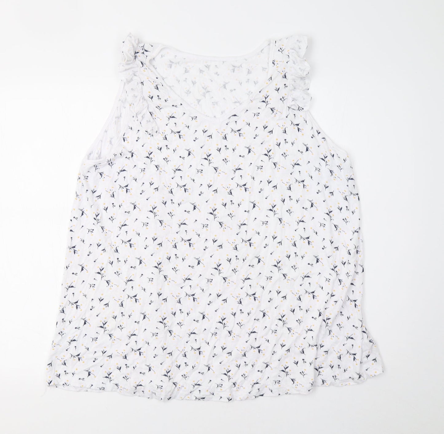 Womens UK Size L Preworn White Basic Tank
