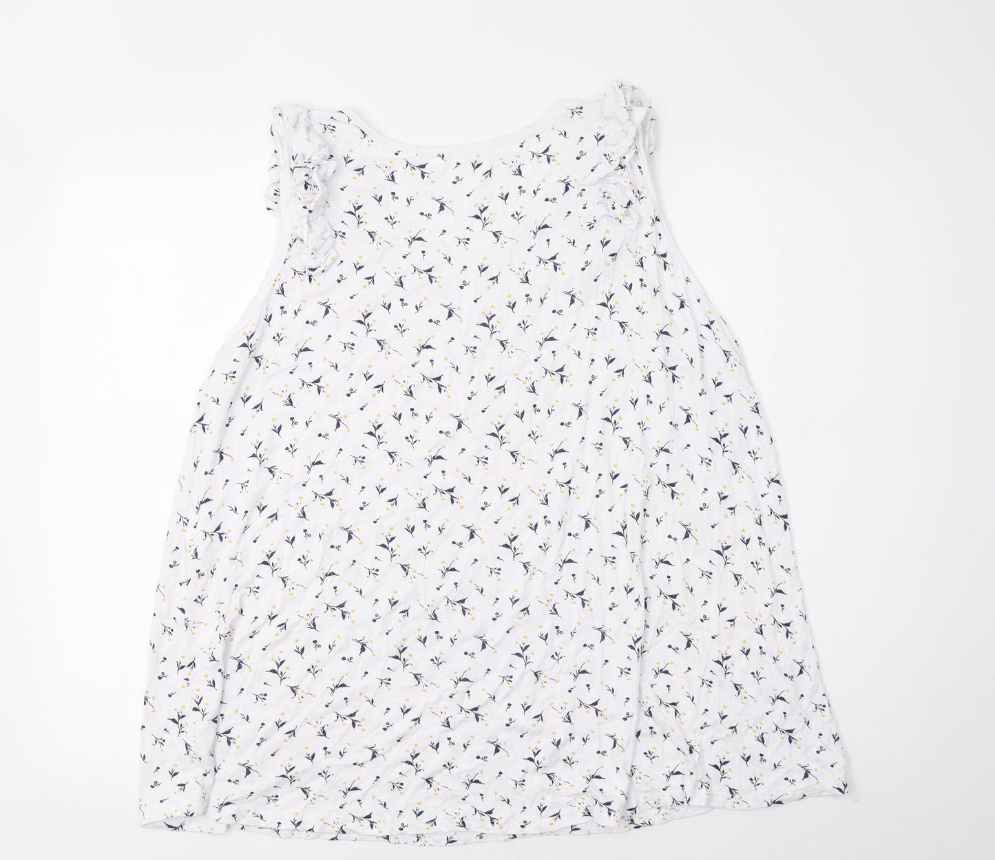 Womens UK Size L Preworn White Basic Tank