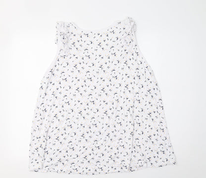 Womens UK Size L Preworn White Basic Tank