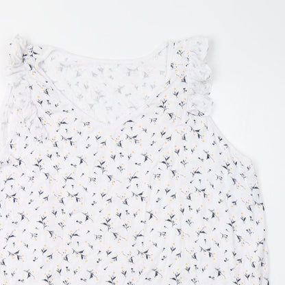 Womens UK Size L Preworn White Basic Tank