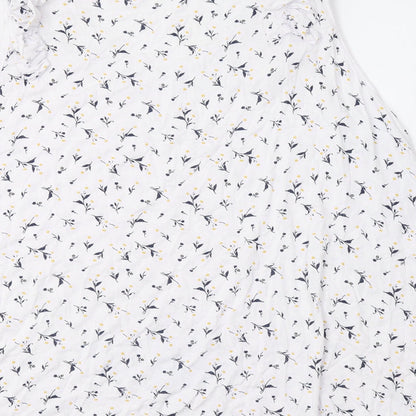 Womens UK Size L Preworn White Basic Tank
