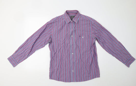 Wolsey Mens Purple Striped   Button-Up Size M