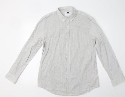 Mens UK Size XL Topman White  Button-Up Long Sleeve Casual Shirt