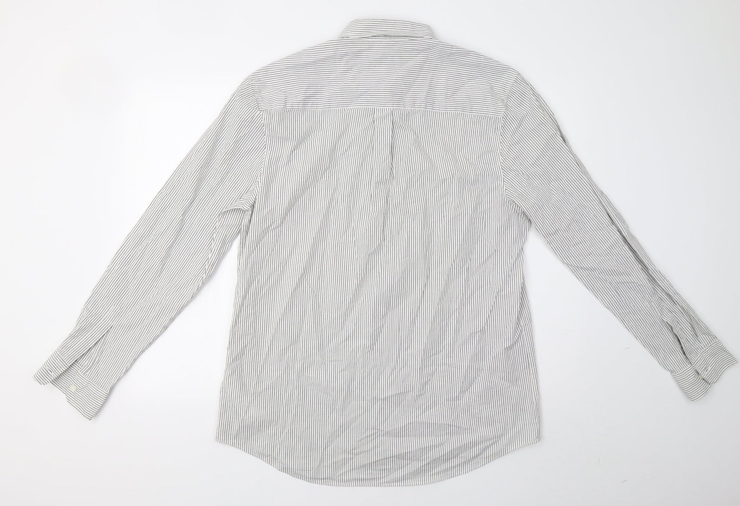 Mens UK Size XL Topman White  Button-Up Long Sleeve Casual Shirt