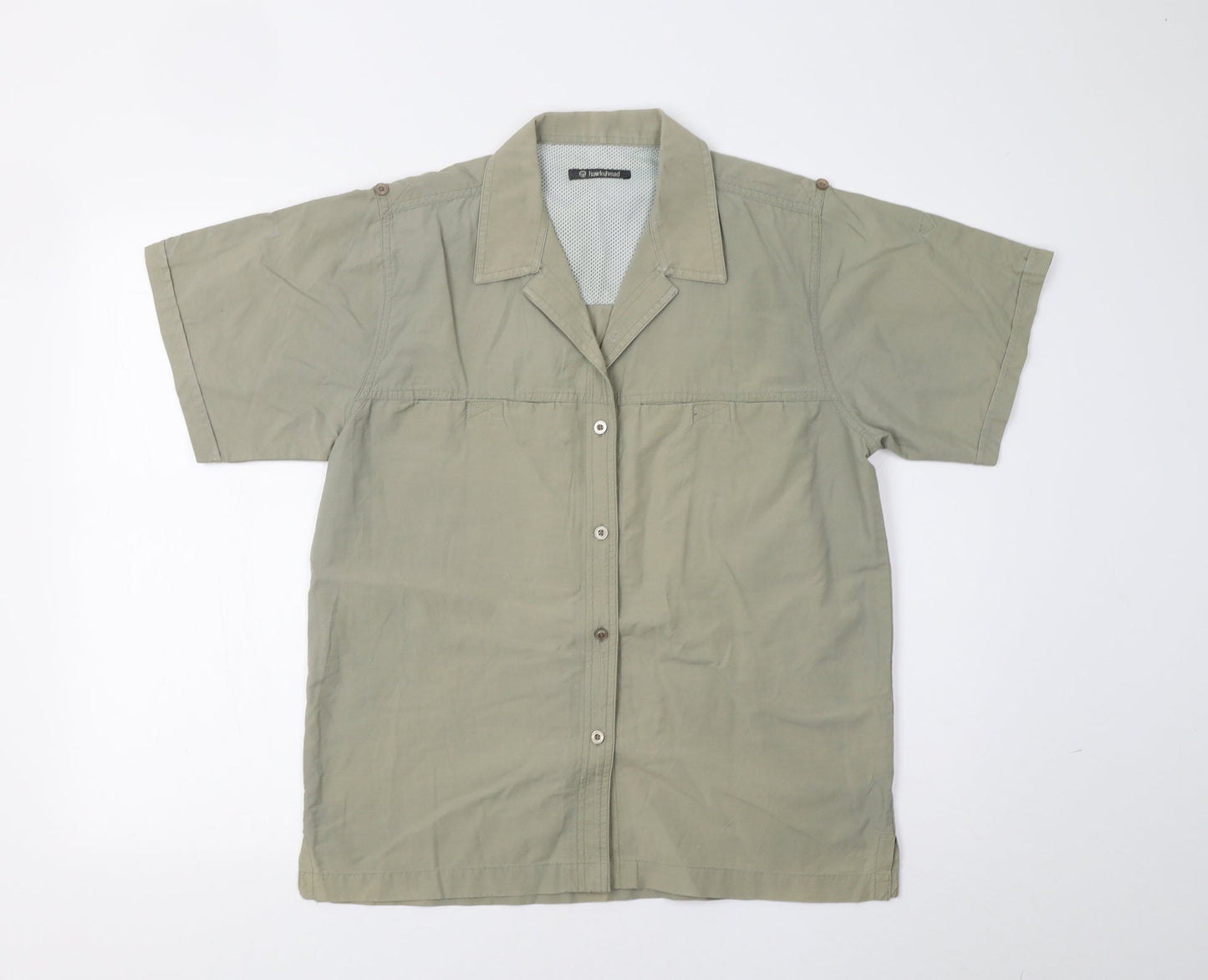 Mens UK Size M Hawkshead Beige  Button-Up Short Sleeve Casual Shirt