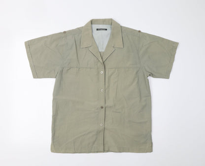 Mens UK Size M Hawkshead Beige  Button-Up Short Sleeve Casual Shirt