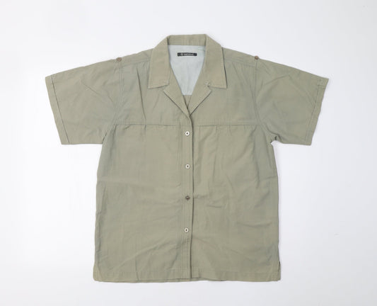 Mens UK Size M Hawkshead Beige  Button-Up Short Sleeve Casual Shirt