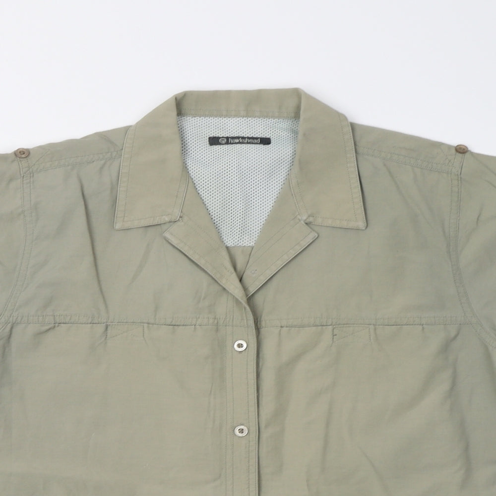 Mens UK Size M Hawkshead Beige  Button-Up Short Sleeve Casual Shirt