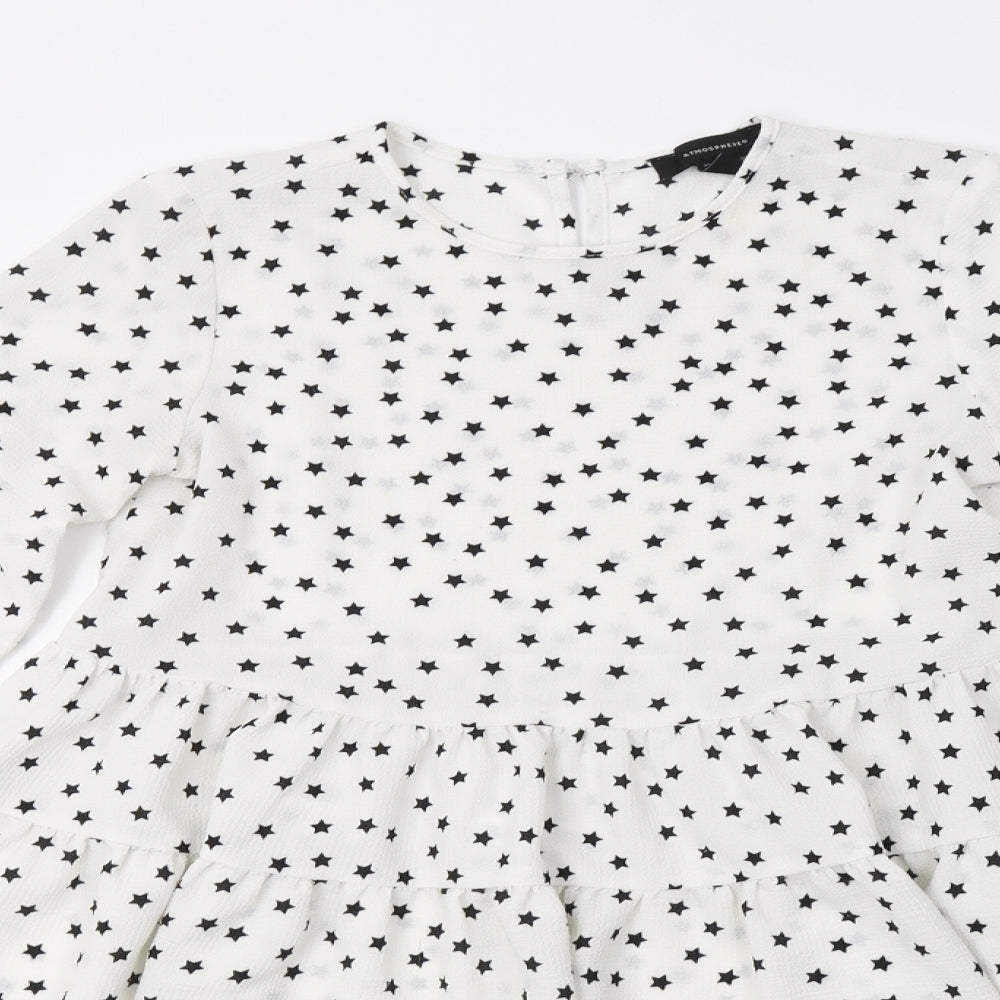 Primark Womens White   Basic Blouse Size XS  - Star Print