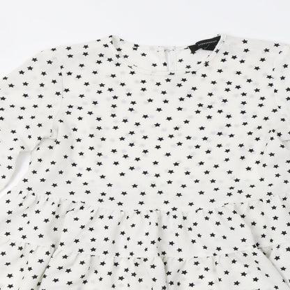 Primark Womens White   Basic Blouse Size XS  - Star Print