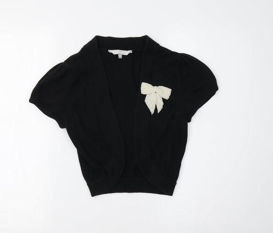 RedHe Girls Black   Shrug Jumper Size 15 Years  - Pearl Bow
