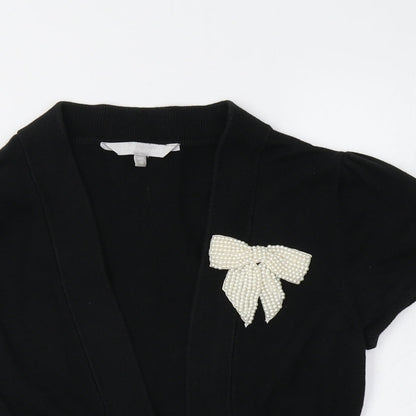 RedHe Girls Black   Shrug Jumper Size 15 Years  - Pearl Bow