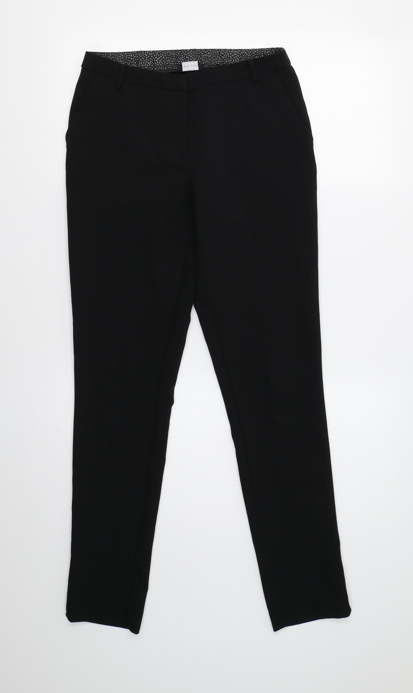 Womens UK Size 8 New Look Regular Fit Dress Pants Black Trousers