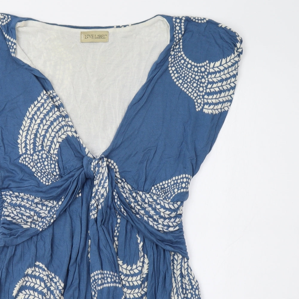 Womens UK Size 12 Love Label Blue Basic Blouse