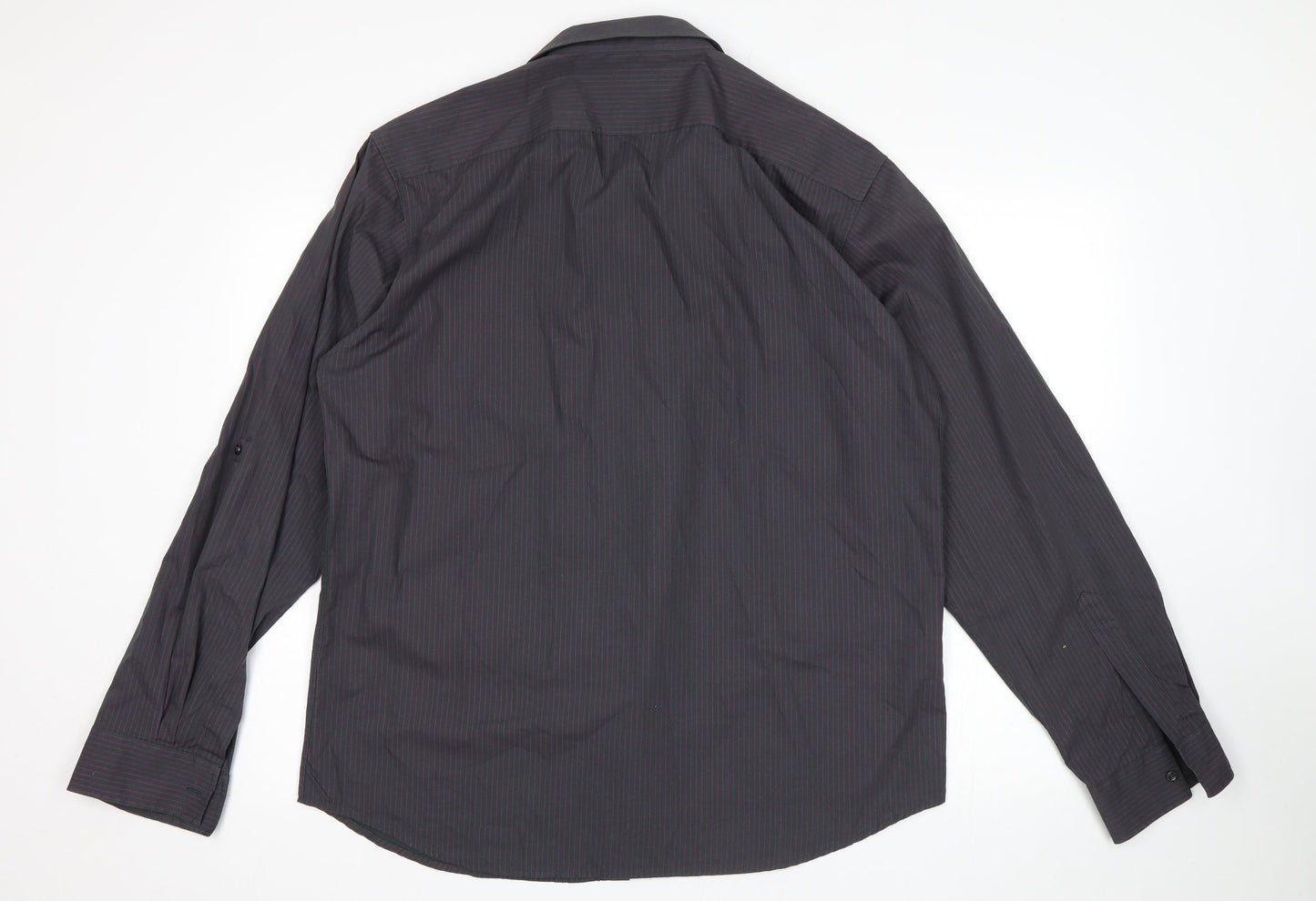 Urban Spirit Mens Grey Striped   Button-Up Size XL