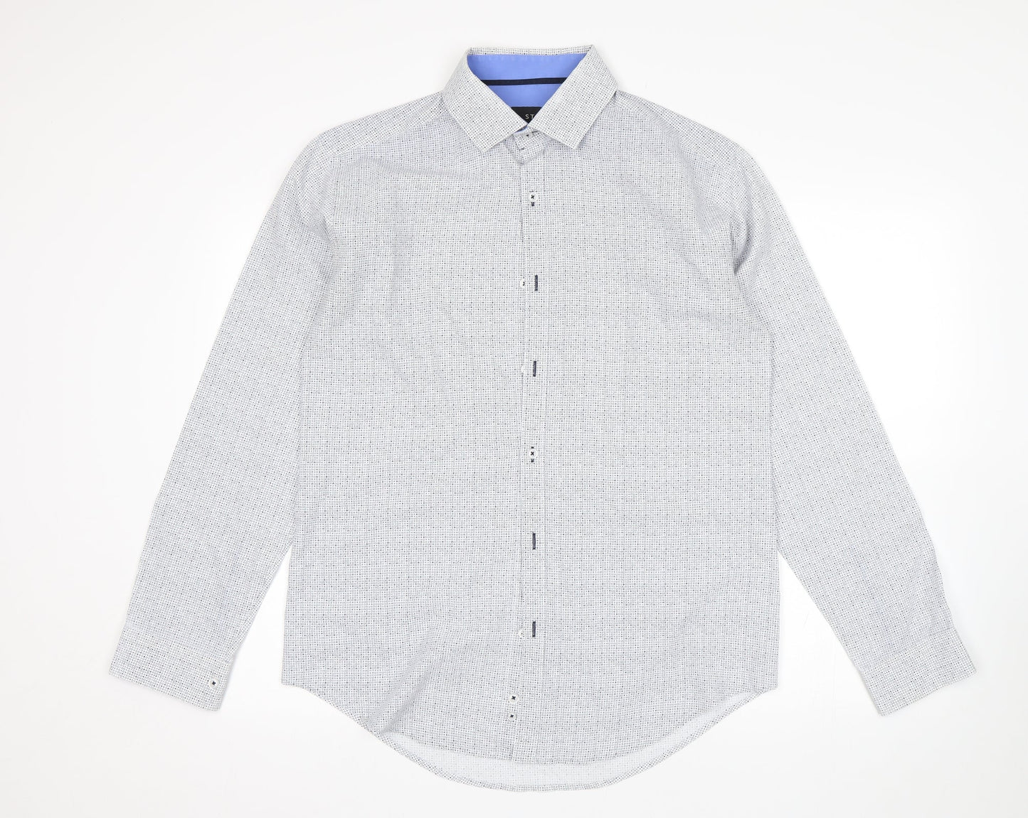 STL Mens Multicoloured Polka Dot   Button-Up Size L