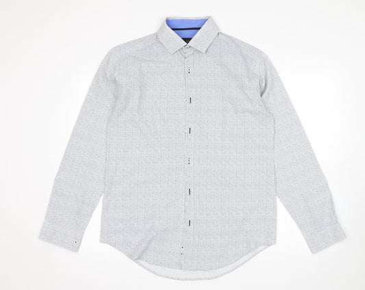 STL Mens Multicoloured Polka Dot   Button-Up Size L