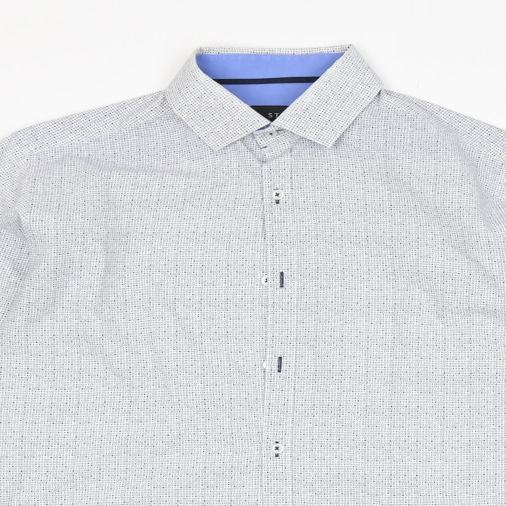 STL Mens Multicoloured Polka Dot   Button-Up Size L
