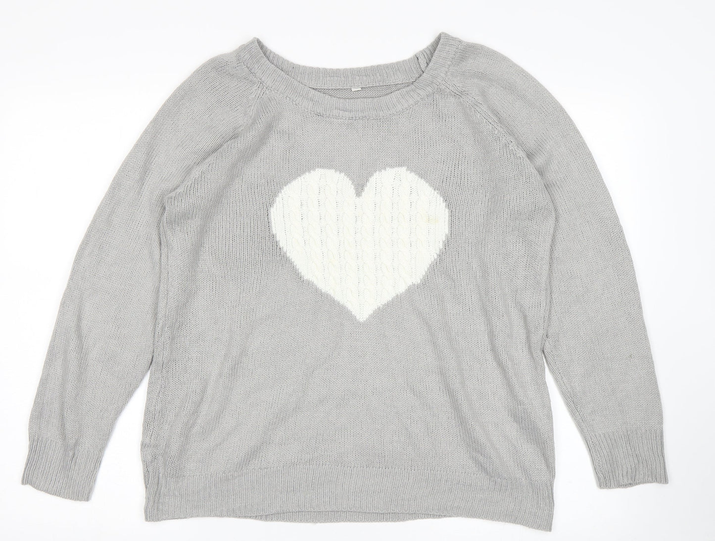 Womens UK Size M Preworn Grey Pullover Jumper