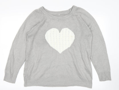 Womens UK Size M Preworn Grey Pullover Jumper