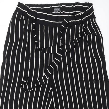 Womens UK Size 12 INTUITION Regular Fit Cropped Black Trousers