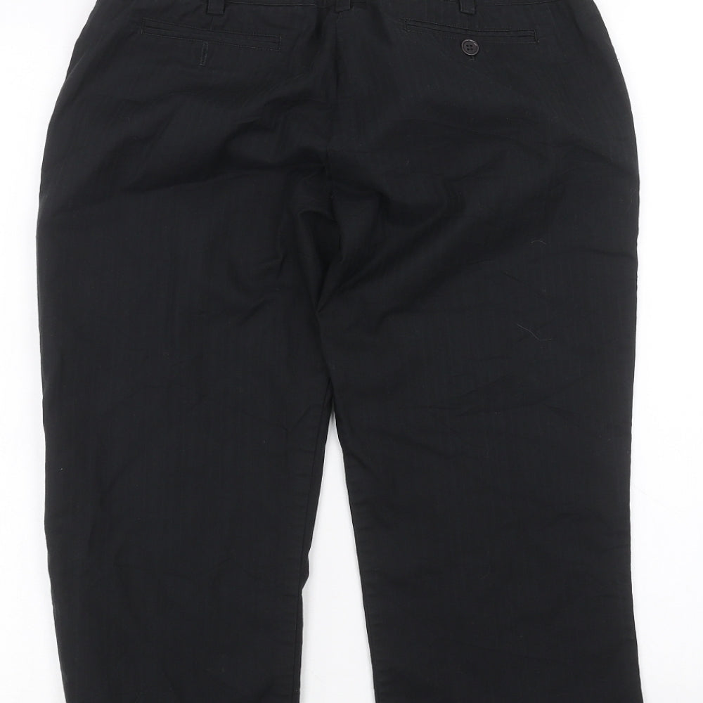 Review Womens Black   Cropped Trousers Size 10 L20 in