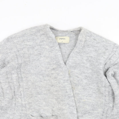 Papaya Womens Grey   Cardigan Jumper Size S
