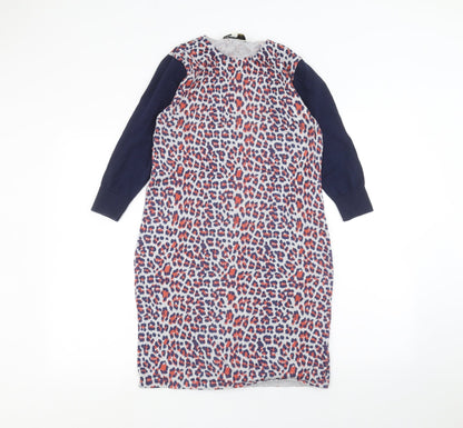 Clements Ribeiro Womens Blue Animal Print  Pencil Dress  Size L