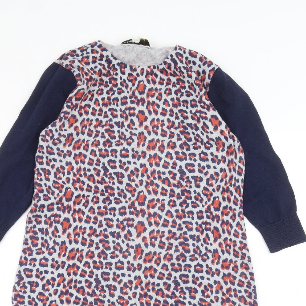 Clements Ribeiro Womens Blue Animal Print  Pencil Dress  Size L