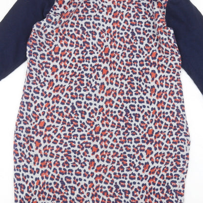 Clements Ribeiro Womens Blue Animal Print  Pencil Dress  Size L