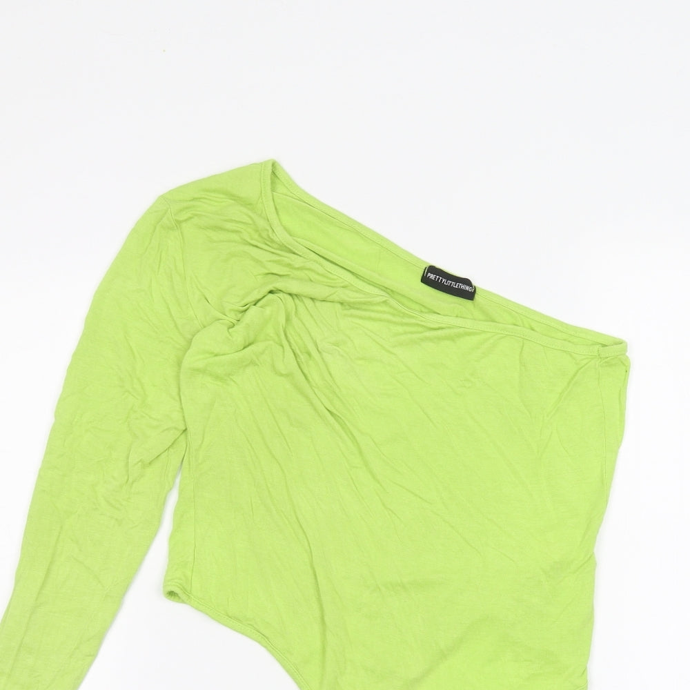 PRETTYLITTLETHING Womens Green   Bodysuit One-Piece Size 12