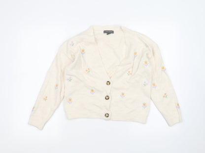 Primark Womens White   Cardigan Jumper Size 6