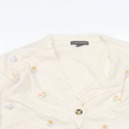 Primark Womens White   Cardigan Jumper Size 6