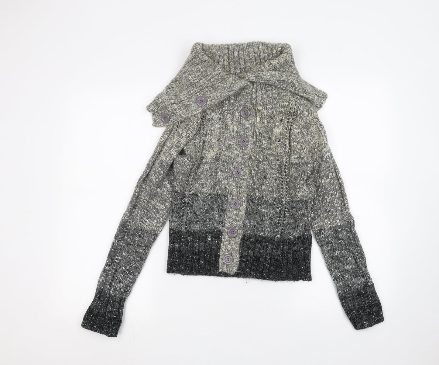 Womens UK Size S Select Grey Cardigan Jumper