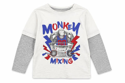 George Boys White   Basic T-Shirt Size 5-6 Years  - MONKEY