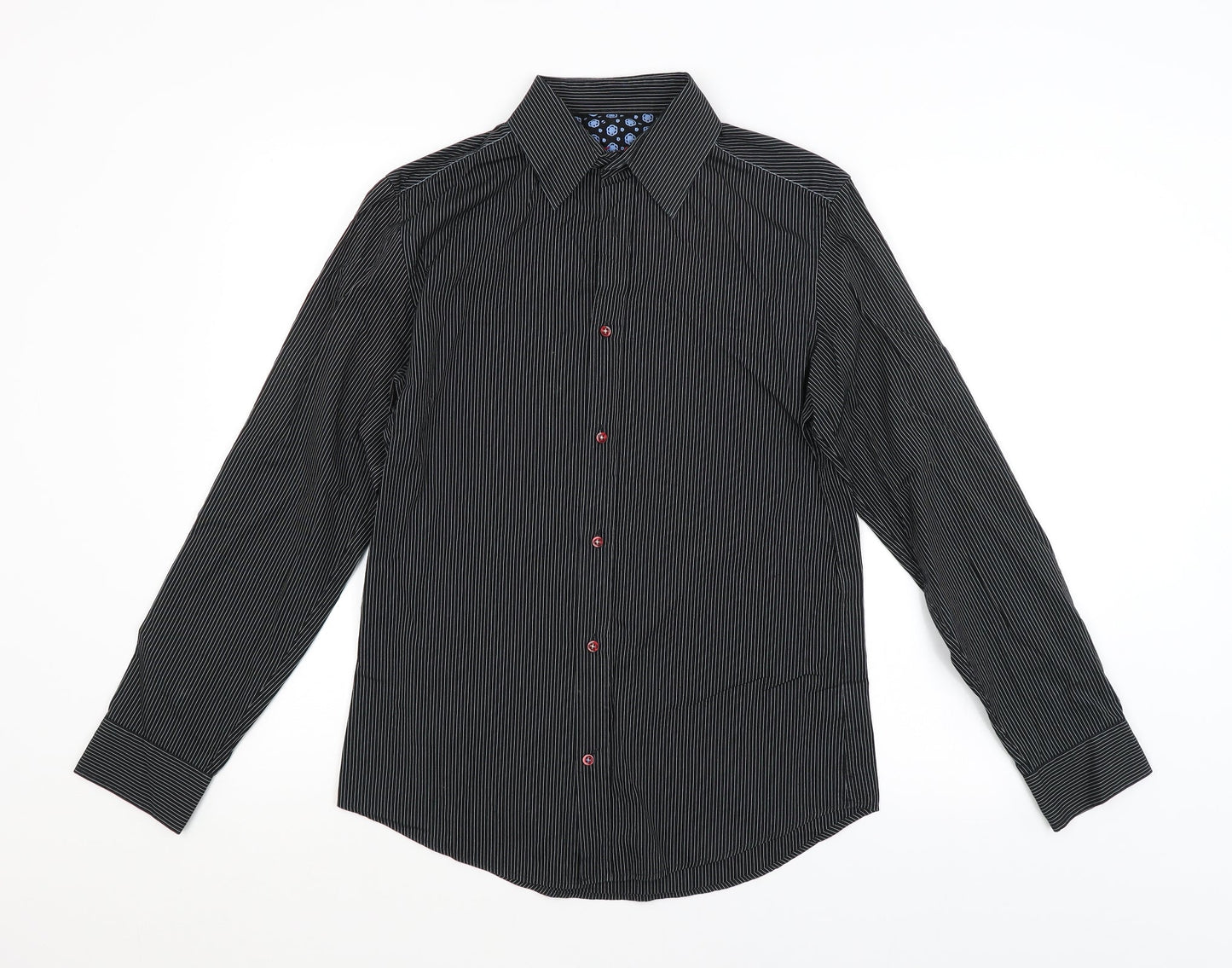 Mens UK Size S NEXT Black  Button-Up Long Sleeve Casual Shirt