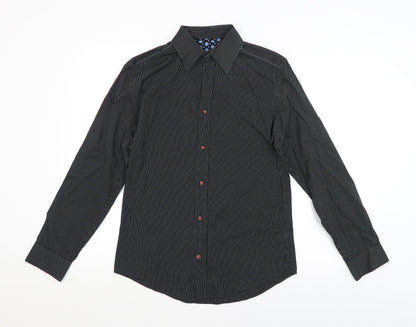 Mens UK Size S NEXT Black  Button-Up Long Sleeve Casual Shirt