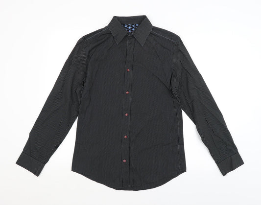 Mens UK Size S NEXT Black  Button-Up Long Sleeve Casual Shirt