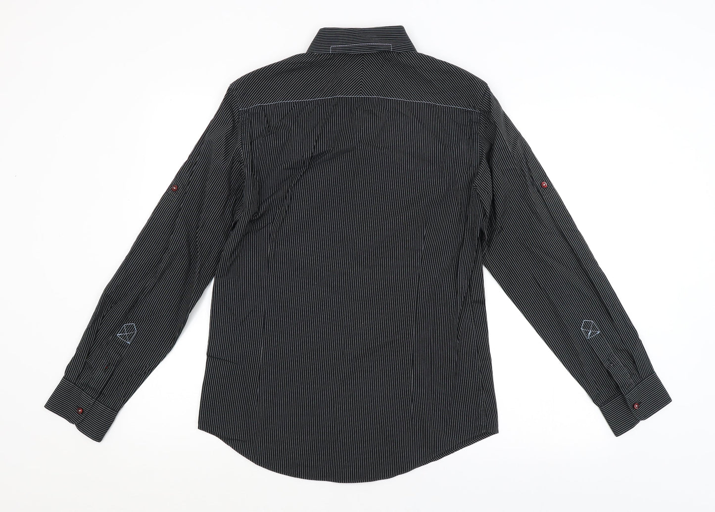 Mens UK Size S NEXT Black  Button-Up Long Sleeve Casual Shirt